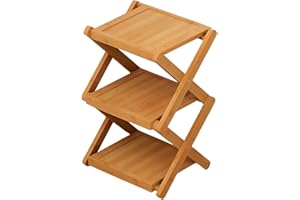 Wood Rack for Shoes - Foldable Narrow 2-8 Tier Shoe Organizer Shelf, Space-Saving Design for Entryway, Closet, Corner & Bedro