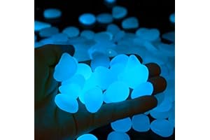 GeniusCells Glow Rocks for Fish Tank Glow in The Dark Pebbles- Aquarium Rocks for Garden Moonlight Yard Plant Backyard Decor