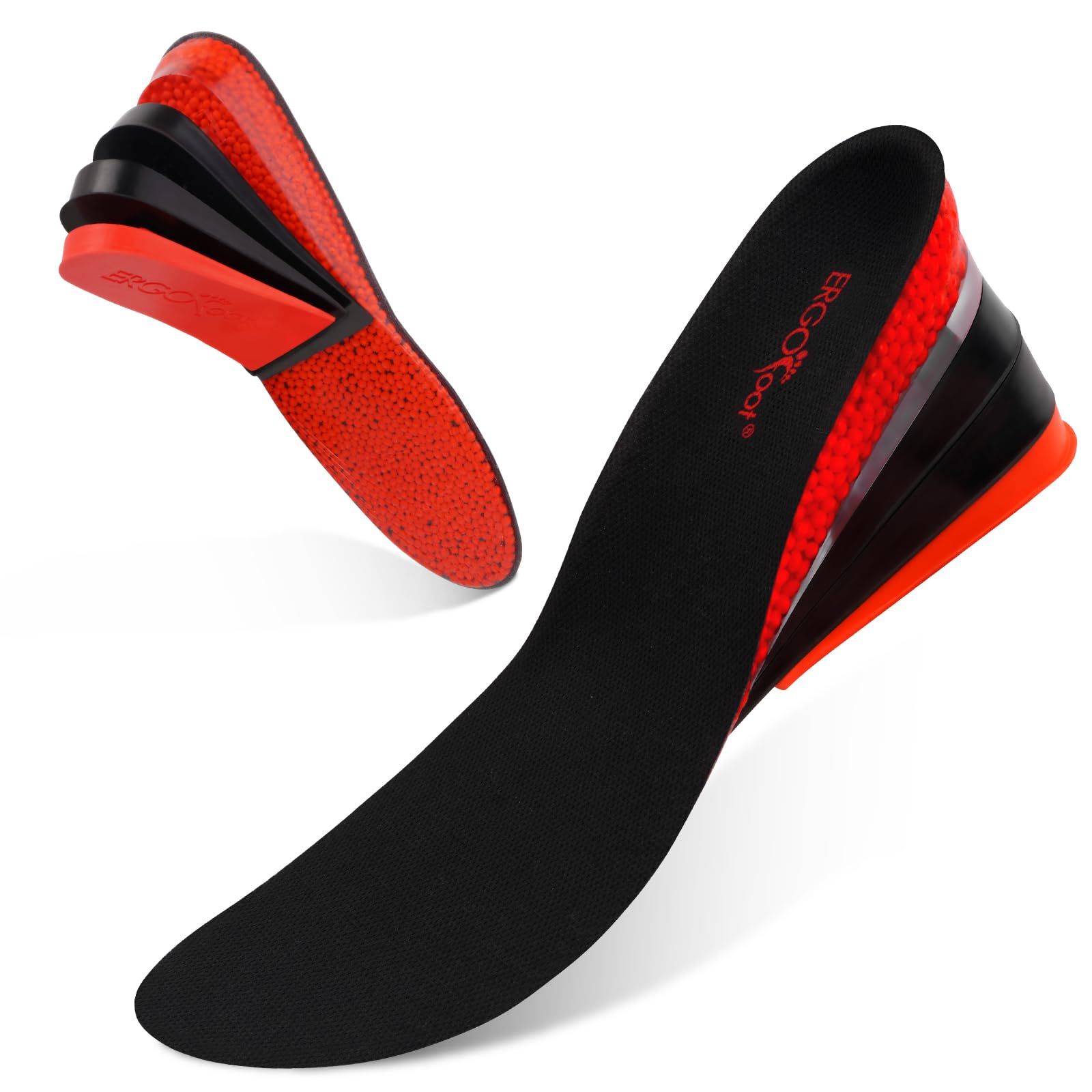Photo 1 of ERGOfoot Height Increase Insoles for Men, 4 Layers Adjustable Shoe Lifts Up to 3.54 Inches, Comfortable Height Boosting Insoles, Relieve Foot Pressure, Make You Taller All Day