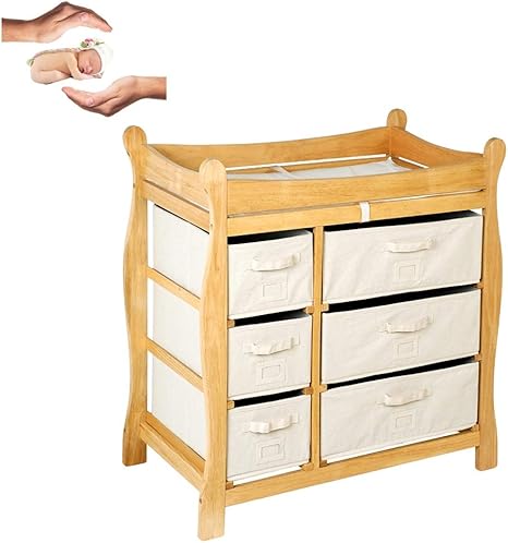 wooden baby changing unit with drawers