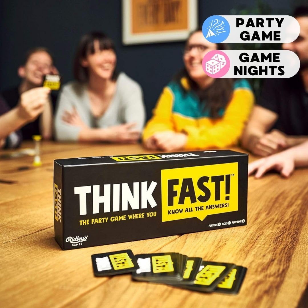 Ridley’s Games: Think Fast! Group Party Game – Fast-Paced, Easy to Play Party Games – Fun for All Ages – Random Trivia Game for Adults and Kids
