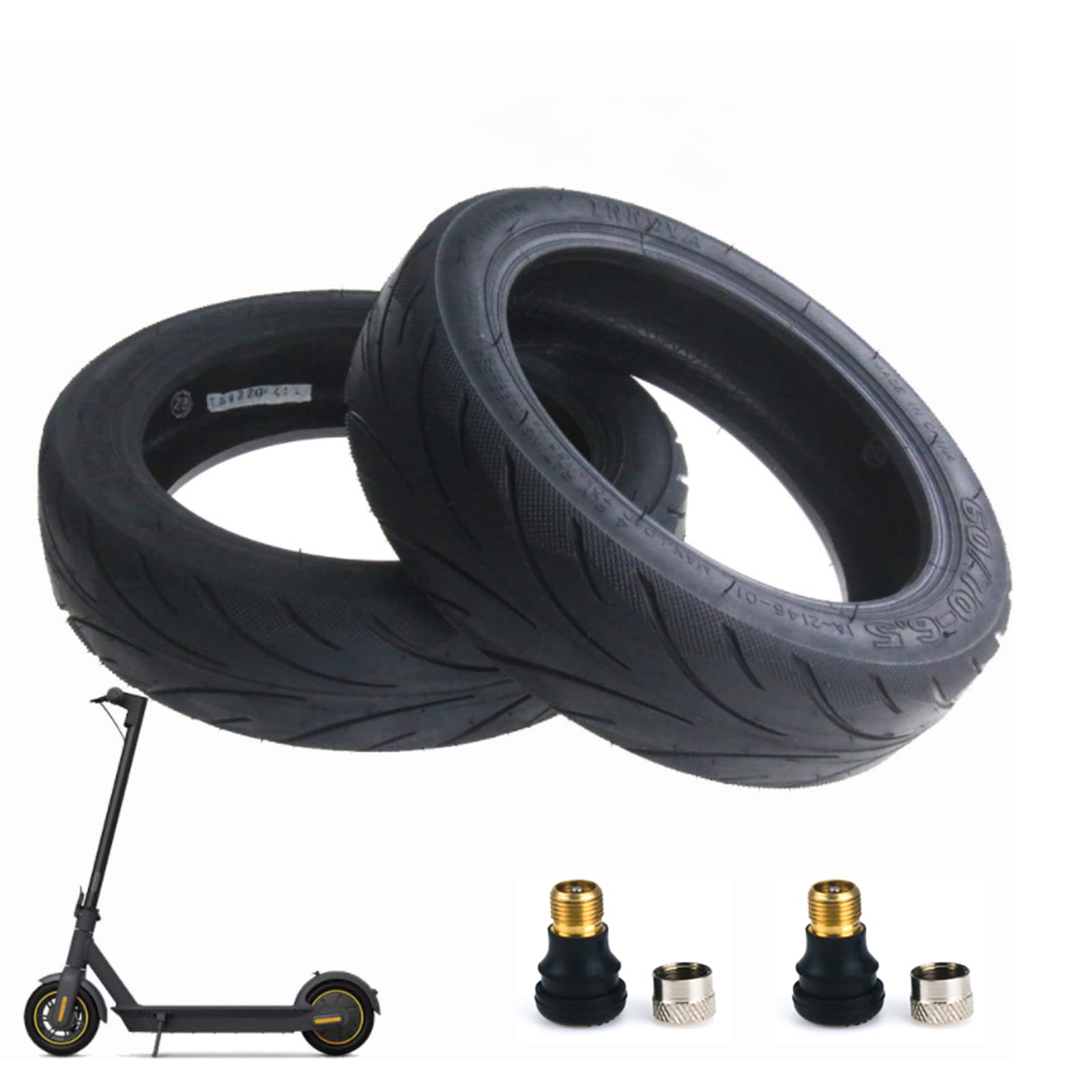 MotuTech 60/70-6.5 Tubeless Tyre with Valve for Segway Ninebot Max G30 Electric Scooter Rear Front Non-Slip Tubeless Damping Tyres (2 Pieces)