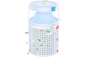 AIRROMI Pet Air Purifier for Home & Bedroom, HEPA Activated Carbon Filter, Removes Pet Dander & Odor, Allergies, Smoke, Hair, Night Light, Fragrance Sponge, Up to 658 ft², A2002 Blue