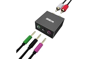 SGEYR 5.1 Audio Console Adapter Audio Converter Bi-Direction Converter Convert Stereo RCA to 3 x 1/8 (3.5mm) Jack Bidirectional Conversion for 5.1 RCA to 3.5mm Female Headphone and Speaker