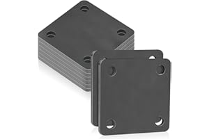 Rocaris 8 Pcs 3 × 3 ×3/16 Inch A36 Steel Plate Hot Rolled, Steel Base with 4 Holes Metal Square for Construction Boards, Structure Support, Weldable Square and Industrial Use