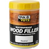VAN VOTZ Waterproof Wood Filler [Half-Pint, Neutral] - Exterior Grade Wood Repair in 18 Paintable and Stainable Colors. Strong Adhesion and Durability for Outdoor Wood in All Weather Conditions.