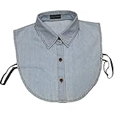 Unisex Stylish Solid Color Detachable Half Shirt Blouse Fake Collar Denim Cotton Faux Collar Dickey Collar