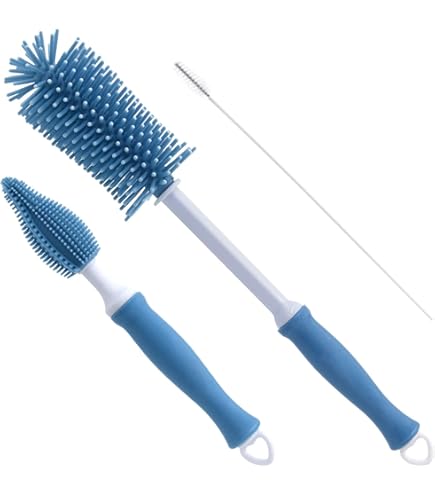 Kit De Nettoyage : 1 Brosse à Paille + 1 Brosse à Biberon En Silicone Réutilisable - Extra Longues Pour Un Nettoyage En Profondeur