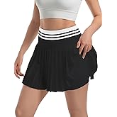 Velupalone Pleated Tennis Skirt for Women with Pockets High Waist Skort Summer Activewear Golf Pickleball Athletic