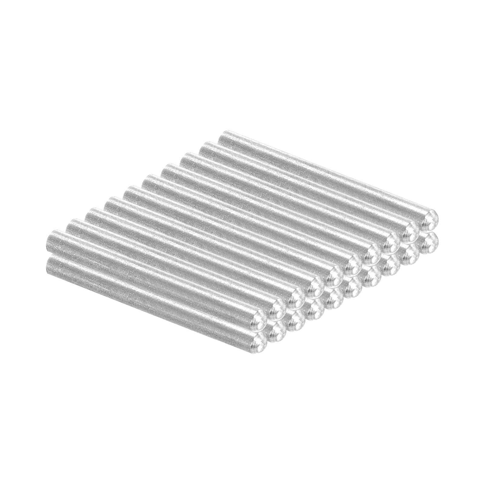 PATIKIL 304 Stainless Steel Dowel Pins 3.5x50 mm (3/16" Dia), 20 Pcs Round Head Flat Chamfered End Metal Dowel Pins Bunk Bed Pegs for Support Shelves Furniture Device