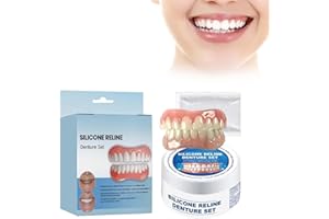 JUNERAIN Fit Denture Silicone Reline Kit, Greatfit Denture Silicone Reline Kit, Denture Silicone Reline Kit, Soft Denture Reline Kit, Upper and Lower Veneers Teeth for Men and Women(1pcs)