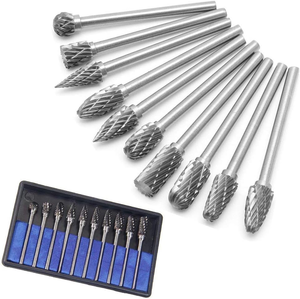 10PCS Rotary Burr Set Tungsten Carbide Carving Tool Steel Solid Twist Drill Bit Grinding Head for Tools DIY Woodworking, Engraving, Drilling, Metal Polishing - Image 3
