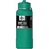 Hydrapeak 32oz Sport Insulated Water Bottle with Straw Lid, Leak & Spill Proof, Keeps Drinks Cold for 24 Hours, Hot for 12 Hours, Premium Stainless Steel Water Bottles (32oz, Kelly Green)