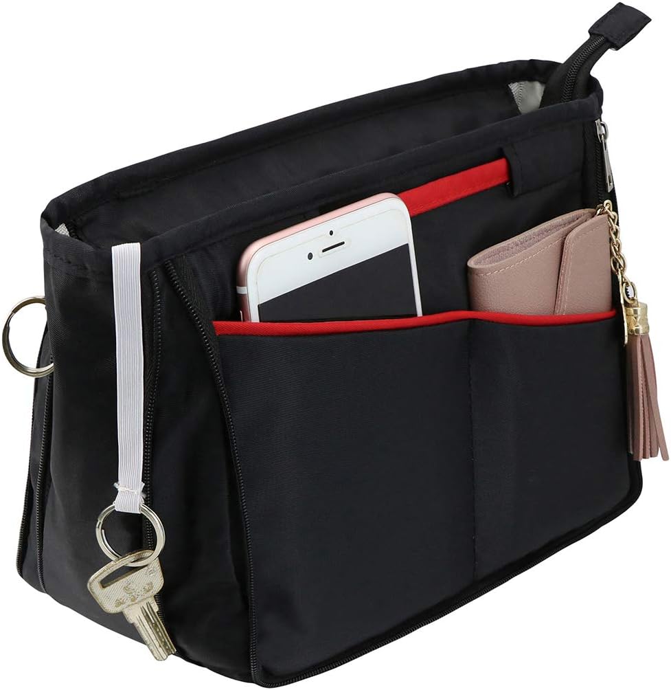 Damen Kosmetiktasche Tasche Organizer Einsatz Beige Innentaschen Fur Handtaschen Joqixon Taschenorganizer Bag In Bag Nylon Handtaschen Organizer Mit Rreissverschluss Zubehor Handtaschen Zubehor