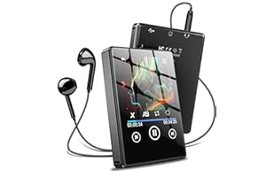 EAKKOR 64GB Mini MP3 Player with Bluetooth 5.3, Touchscreen Portable Player with Speaker, Digital Audio Player for Sports with Hi-Fi Sound, Voice Recorder, E-Book, FM Radio Earphones Included