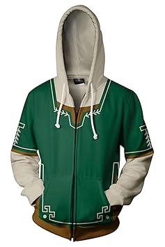 Manfu The Legend of Zelda Kapuzenjacke Kapuzen Pullover Hoodie Pullover Cosplay Kostüm Winterjacke Grün M