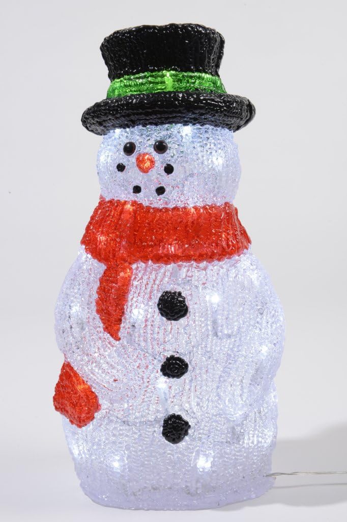 Kaemingk LED Outdoor Acrylic Snowman 40cm Cool White Amazon.co.uk