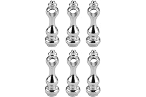 6Pcs Gallery Rail, Zinc Alloy Sturdy Metal Spindles for Staircase, Silver Gallery Rails for Shelves Wine Cabinet, Silvery