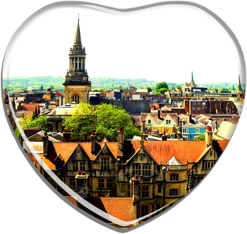 Hqiyaols Souvenir UK England Oxford Refrigerator Magnet Heart-shaped Crystal Fridge Magnet Sticker Travel Gift Collection Souvenir