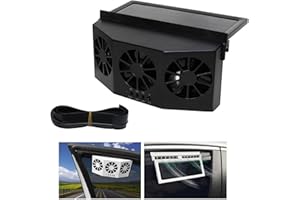 Xiaokeis 3 Cooler Car Fan Solar Energy Cooling Vent Exhaust Portable Car Cooler Fan Safe Auto Solar Powered Car Exhaust Fan Car Radiator Car Vent Cooler Solar Vent Fan for Car(Black)