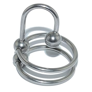 SEE-X Spermstopper #2077 Penisplug mit 2x Penisring Halterung u. Harnröhren Kugel Ø 1,00cm, Intimschmuck für Männer