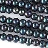 Cherry Blossom Beads Peacock Fresh Water Pearls Grade B Large 2mm Hole 7-8mm Potato - 8 Inch Strand