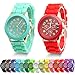 HeroNeo® Classic Womens Girls Geneva Silicone Jelly Gel Quartz Analog Sports Wrist Watch