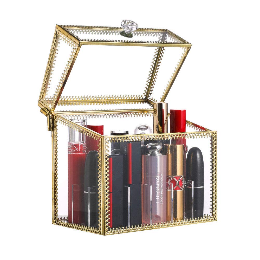 Lip Gloss Organiser Glass Lipstick Holder 15 slots Space Organization Container Storage For Tall Lip Gloss/Lipstick Products