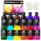 Nicpro 12 Colors Liquid Watercolor Paint Set, 8.45oz Large Bulk Liquid Watercolor Paint, Non-Toxic Water Colors Painting Supp