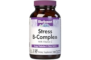 Bluebonnet Nutrition Stress Relief B Complex Vegetable Capsules, Vitamin B6, B12, Biotin, Folate, Vegan, Gluten & Soy & Milk Free, Kosher, Unflavored, 100 Count