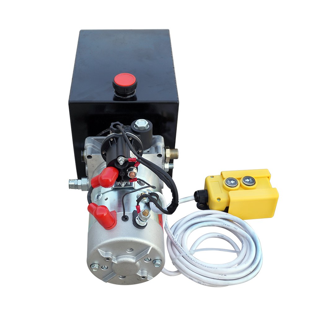 Hydraulic Pump Unit 10 Quart Single Acting Hydraulic Power 12V DC Steel