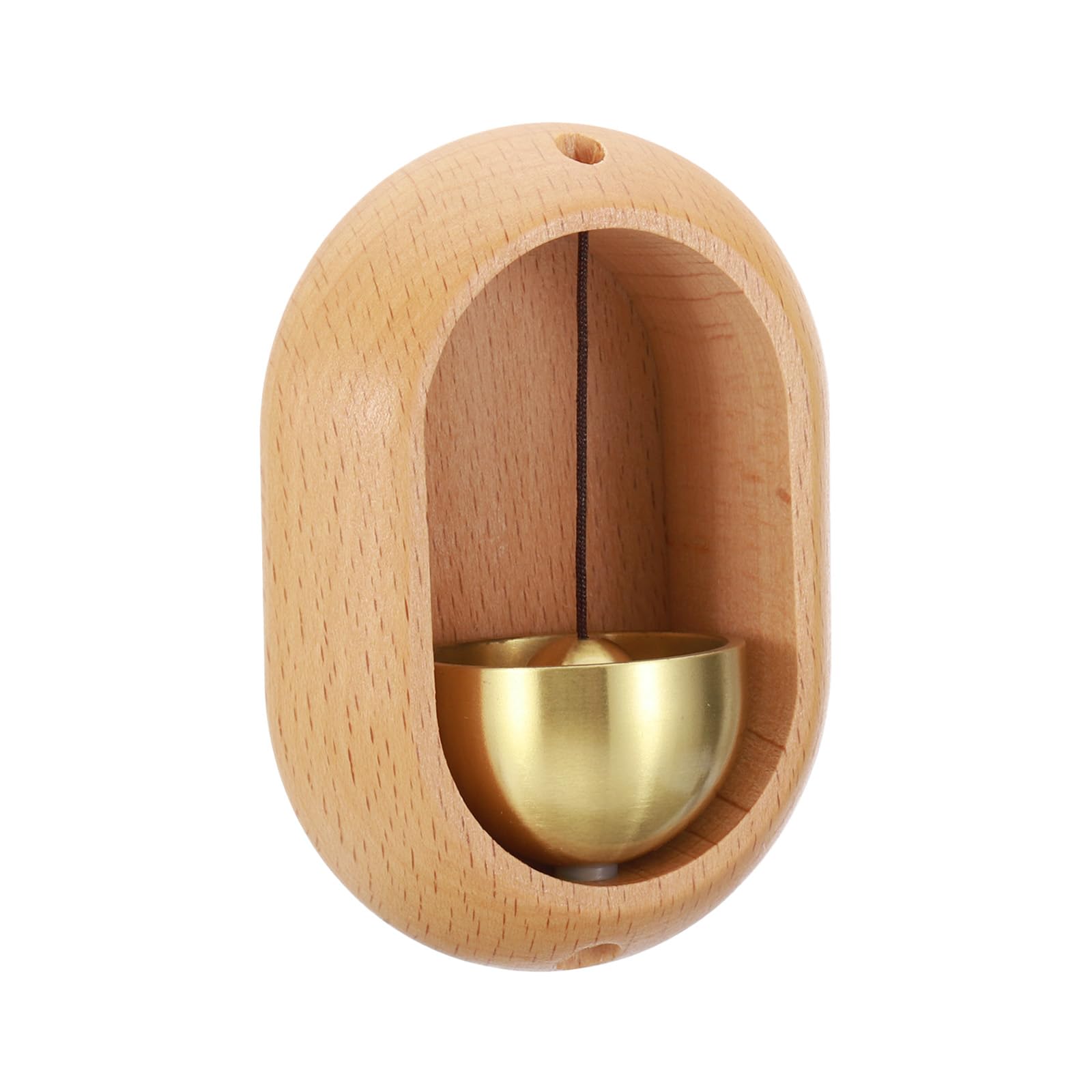 PATIKIL Magnetic Shopkeepers Bell for Door Opening, Woodybeing Door Chime for Business Office Ornaments Hanging Decoration Entrance Fridge Sticker Beech (Oval)