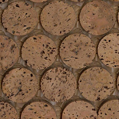 Versacork Mosaic Pre-Varnished Tile DIY Groutable 100% Natural Cork Disc Wall Covering