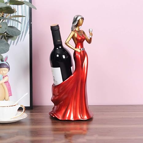 Amazon クリエイティブ ワインラック 樹脂 ワインボトルホルダー ヨーロッパスタイル おしゃれ 装飾品 シングルワインボトルホルダー ディスプレイラック 卓上用 ワインキャビネット ホームインテリア レッド ワインラック ホルダー オンライン通販