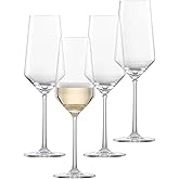 ZWIESEL GLAS Pure Champagne Glass (Set of 4), Champagne Flutes with Effervescent Point, Dishwasher-Safe Tritan Crystal Glasses, Made in Germany (10 Ounce)