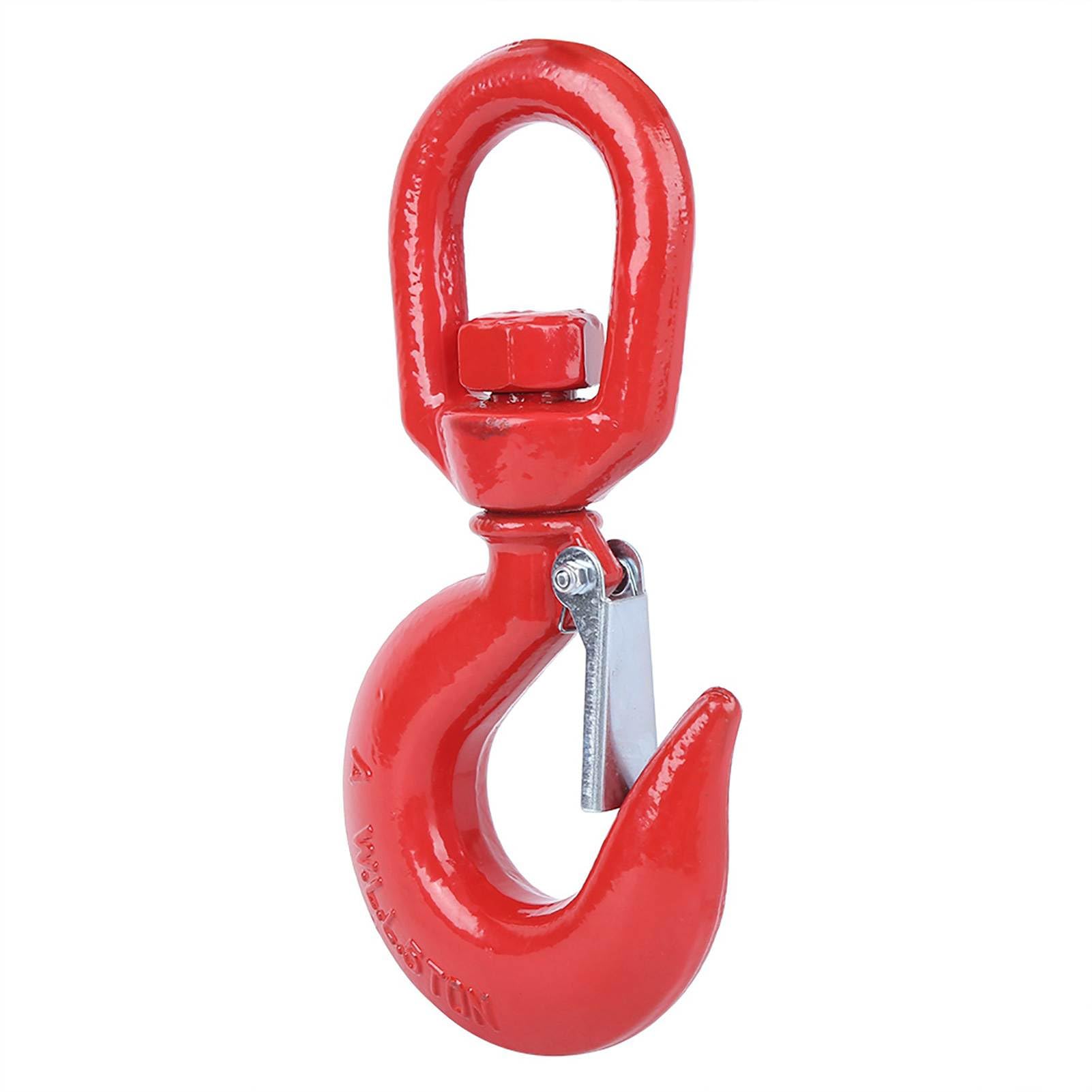 Heavy Lifting Hooks Crane Hook Swivel Lifting Hooks for Factory Lifting, 5T Red
