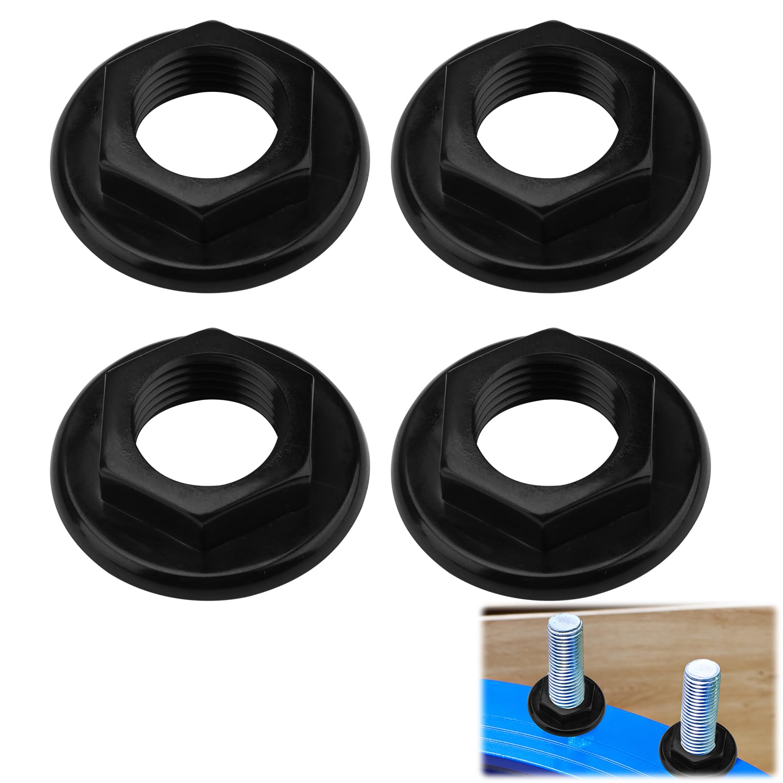 4 Pack 1/2" BSP Sink Tap Back Nuts, Lasting ABS Plastic Flanged Back Nuts Surface Pipe Fittings for Bathroom Basin Taps and Mixers High-Strength Plumbing tools Accessories for Home Use