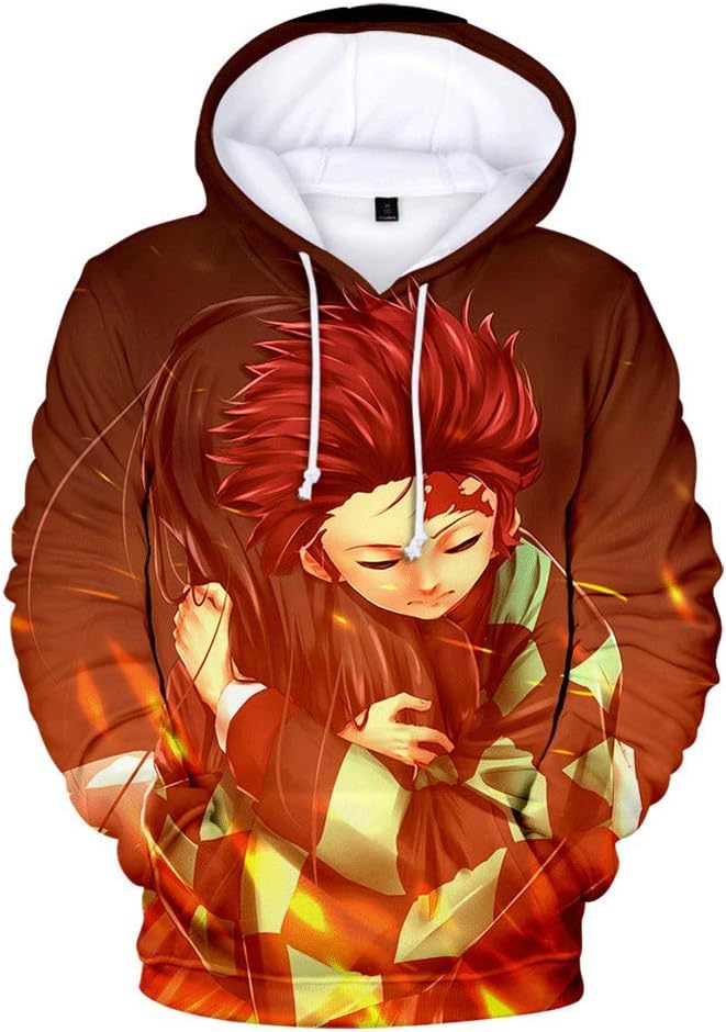 Amke Anime Demon Slayer Kimetsu no Yaiba Cosplay Hoodies Unisex 3D Digital Printed Coat Sweatshirt