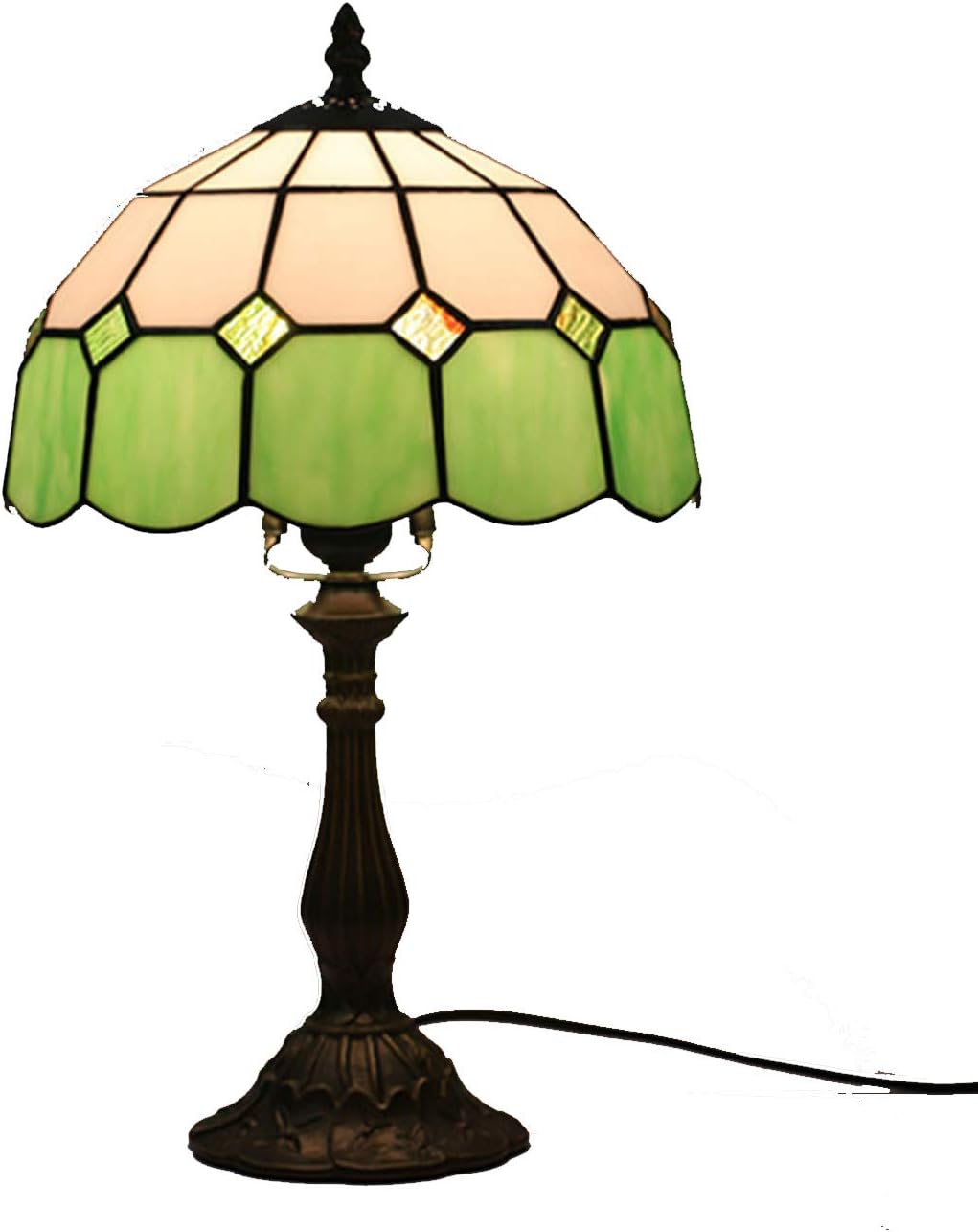 Yjmgrowing Tiffany Style Lamp 10" Retro Simple Stained Glass Bedroom