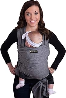 Cuddlebug Tragetuch Baby - Babytrage Neugeborene und Kleinkinder bis 16Kg (Grau)