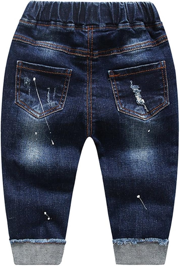 Kidscool Baby & Little Boys/Girls Elastic Waist Ripped Denim Pants Jeans: Clothing