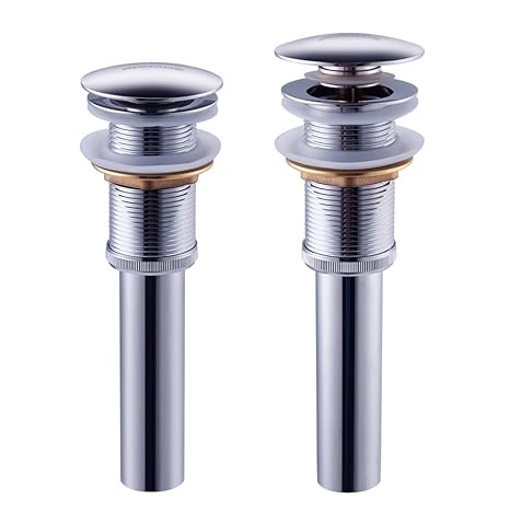 BONADE Chrom Universal Ablaufventil Ablaufgarnitur ohne Überlauf POP UP Ventil für Waschtisch Waschbecken