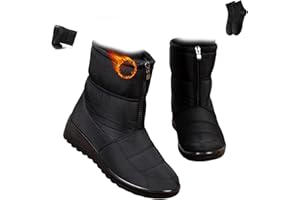 Waterproof Snow Boots for Women Winter Fur Lined Warm Zipper Anti-Slip Outdoor Snow Booties Wide Width Comfortable Shoes for 