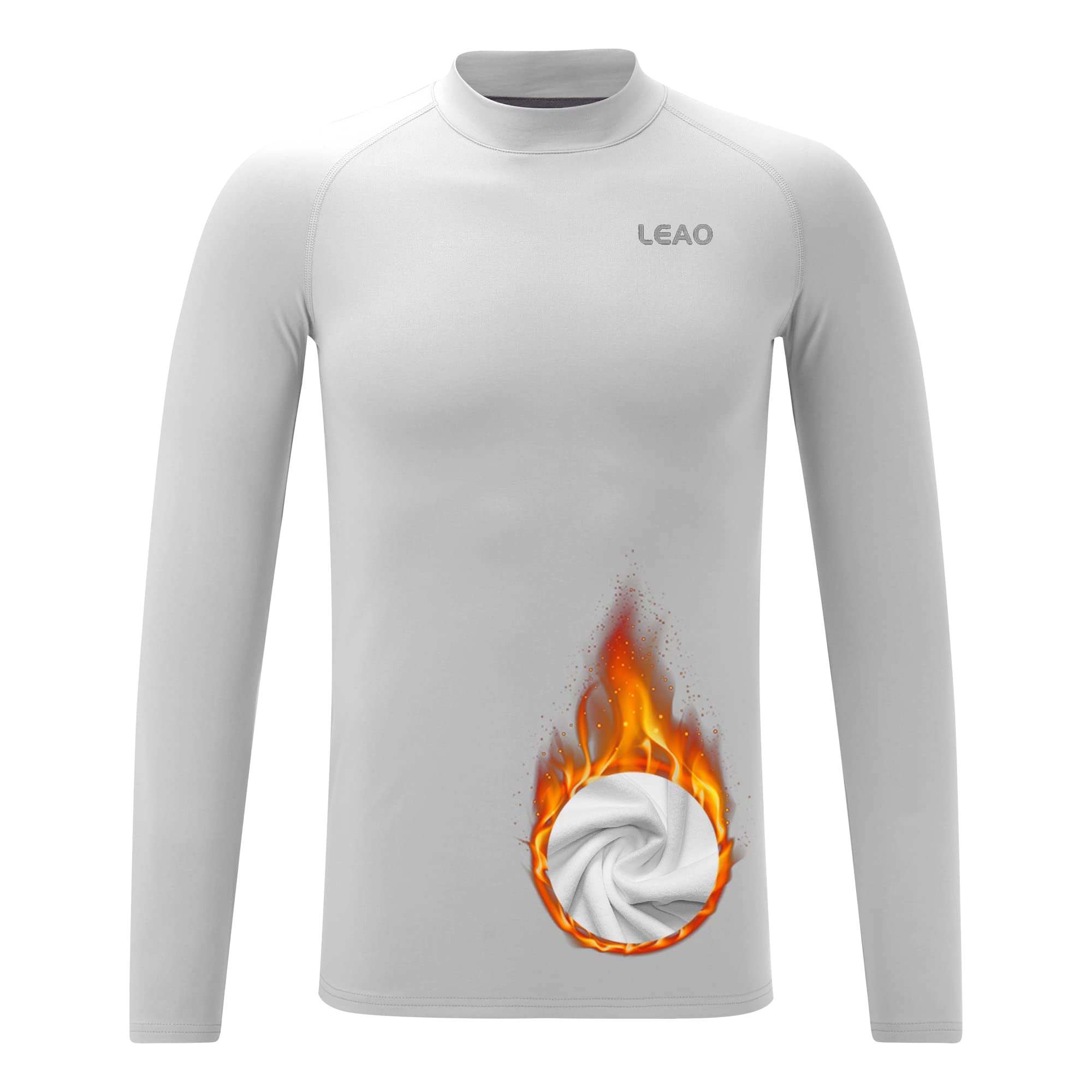 LEAO Jungen Compression Leggings Aus Fleece - Schnell Trocknend, Für Sport Wie Fußball, Basketball