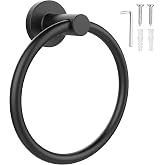 SetSail Towel Holder for Bathroom Wall Matte Black Towel Ring | Stainless Steel Hand Towel Holder Heavy Duty Towel Hanger for Bath, Kitchen