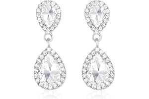 Vintage Rhinestone Teardrop Dangle Earrings Sparkle Crystal Bridal Earrings for Brides Bridesmaides Statement Drop Earrings f