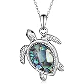 Zunxinsan Turtle Necklace 925 Sterling Silver Turtle Jewelry Ocean Jewelry Gifts for Women