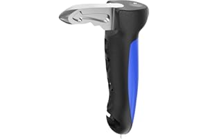 BYOJIA 5 in 1 Vehicle Support Handles, Elderly Portable Automotive Door Assist Handles Multifunction Car Handle with LED Flashlight Seatbelt Cutter and Window Breaker for Elderly and Handicapped (Blue)