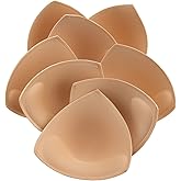 KSang Bra Pads Inserts 4 Pairs Sewn Edges Breast Padding for Sports Bras Swimsuits Bikini A, B, C, D Cup Available