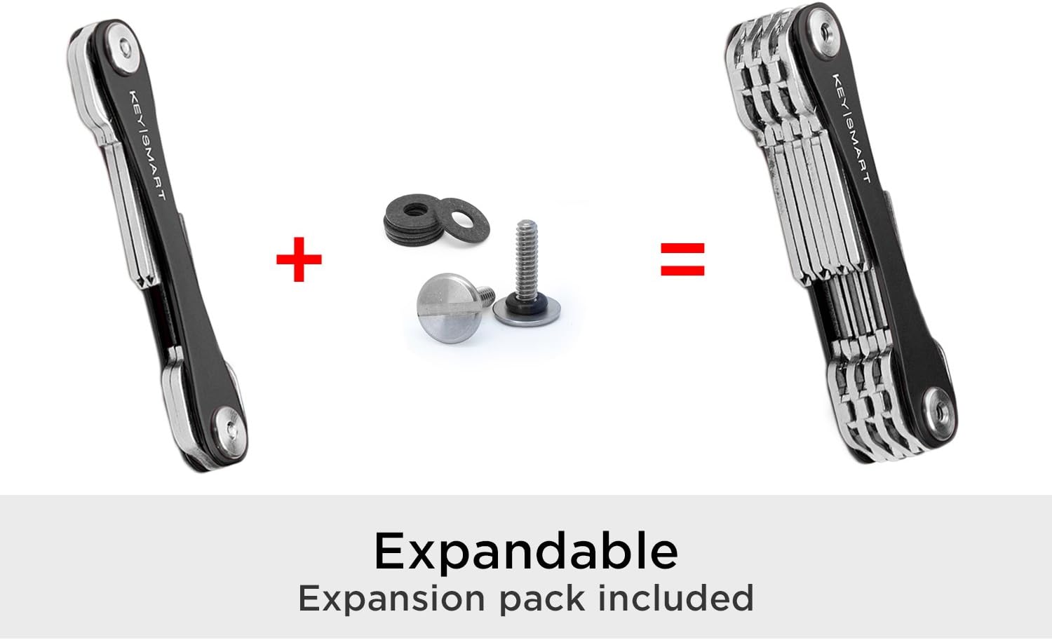KeySmart - Compact Key Holder and Keychain Organizer (up to 14 Keys, Black): Office Products
